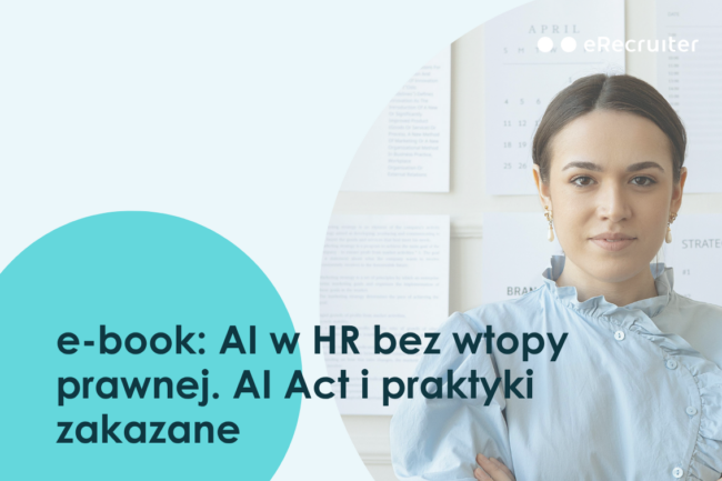 okładka ebooka pt. AI w HR bez wtopy prawnej przedstawiająca specjalistę HR